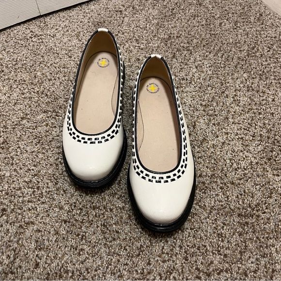 Dr. Martens Black and White Flats with Elegant Trim - Picture 2 of 9